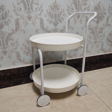 Movable Side Tea Table Armrest Double-Layer Storage For Family Sofa Cart Shelf