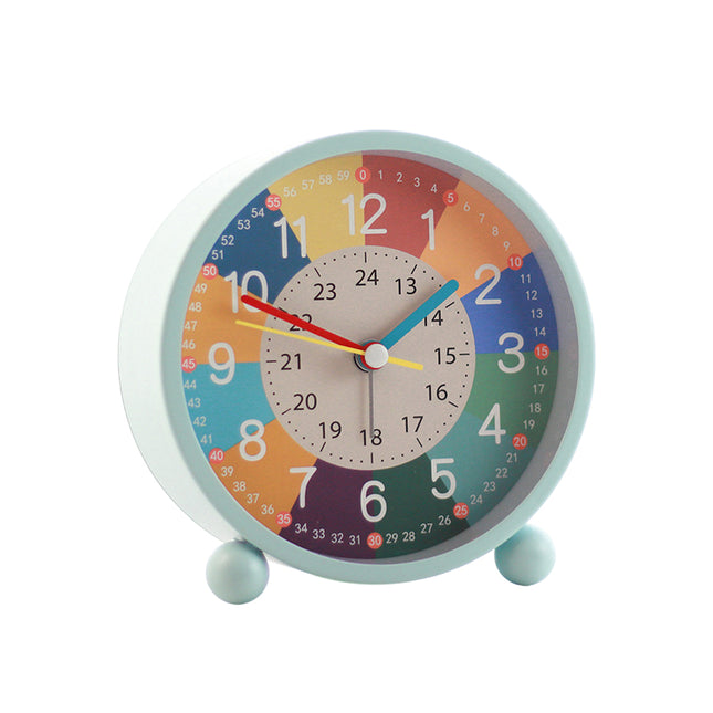 USB Charging Early Education Kids Metal Small Alarm Clock for Bedroom Bedside