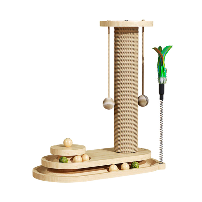 Cat Scratching Post Oval Turntable Cat Toy Scratcher Board Interactive Furniture