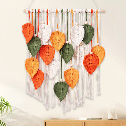 Hand Woven Leaf Tapestry Bohemian Home Decor Wall Hanging Durable Cotton Use