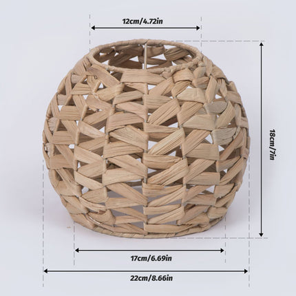 Natural Straw Woven Lampshade 22x18cm Rattan Style Pendant Light Shade Decor