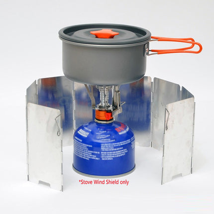 Camping Stove Wind Shield 9PC Foldable Wind Cover Silver Outdoor Portable Burner
