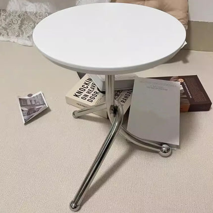 Stainless Steel Living Room Round Side Table Sturdy Construction Space Saving