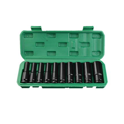 10pcs 8-24mm Impact Socket Set Metric Imperial Drive Air Garage Deep