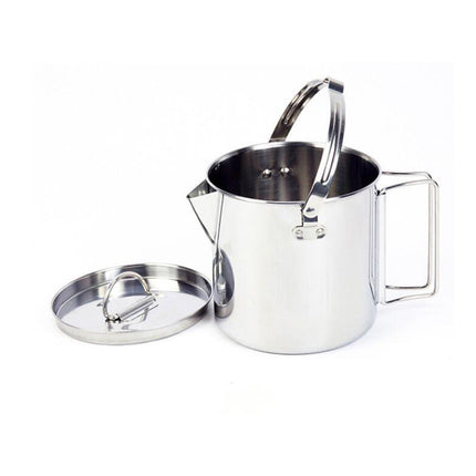 1.2L Portable Stainless Steel Camping Kettle Cookware For Hiking Outdoor Picnic