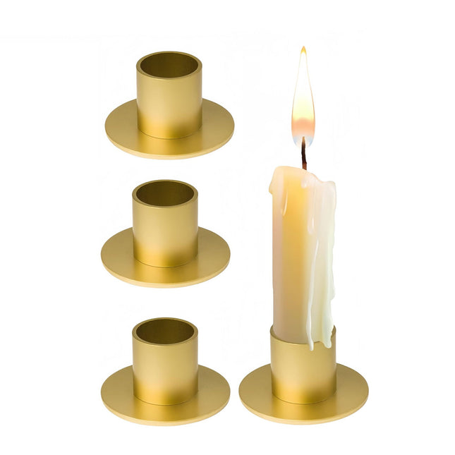 4PCS Retro Metal Candle Holder Set Rustproof for Home Wedding Christmas Tabletop