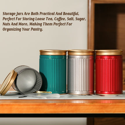 4PCS Tea Storage Container Portable Tea Sealed Jar Home Office Empty Tea Can