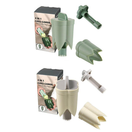 Plastic Pepper Seed Remover Corer Kitchen Utensil Fruit Vegetable Core Pulling