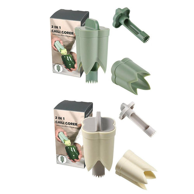 Plastic Pepper Seed Remover Corer Kitchen Utensil Fruit Vegetable Core Pulling