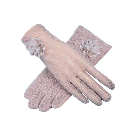 6 Colours Women UV Protection Lace Gloves Touchscreen Non-Slip Driving Gloves