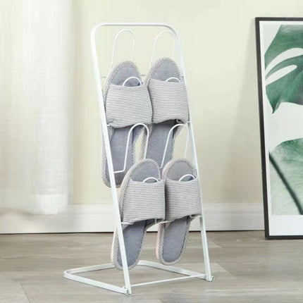 Metal Floor Standing Slipper Rack for Entryway Hallway Bathroom Space Saving