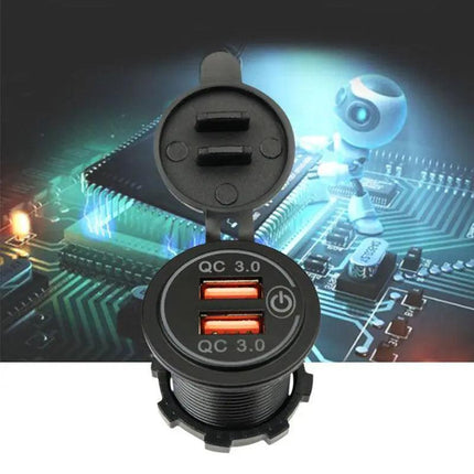 1× Car Dual USB 12V-24V Charger Quick Charge QC 3.0 Socket Power Outlet AU STOCK - Aimall