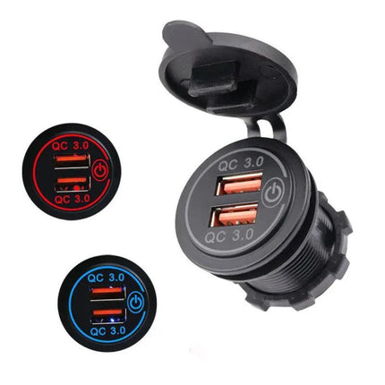 1× Car Dual USB 12V-24V Charger Quick Charge QC 3.0 Socket Power Outlet AU STOCK - Aimall