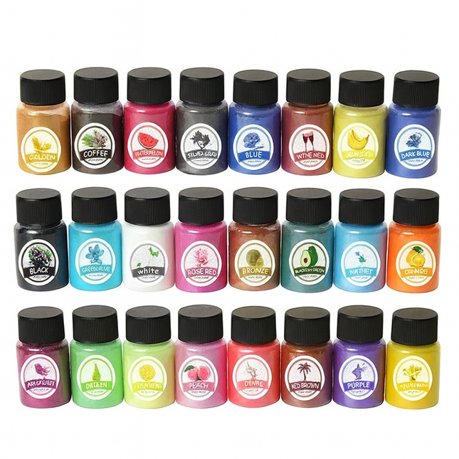 24 Colors Natural Mica Powder Diy Wax Candle Melts Bath Bombs Cosmetic Soap Dye