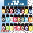 24 Colors Natural Mica Powder Diy Wax Candle Melts Bath Bombs Cosmetic Soap Dye