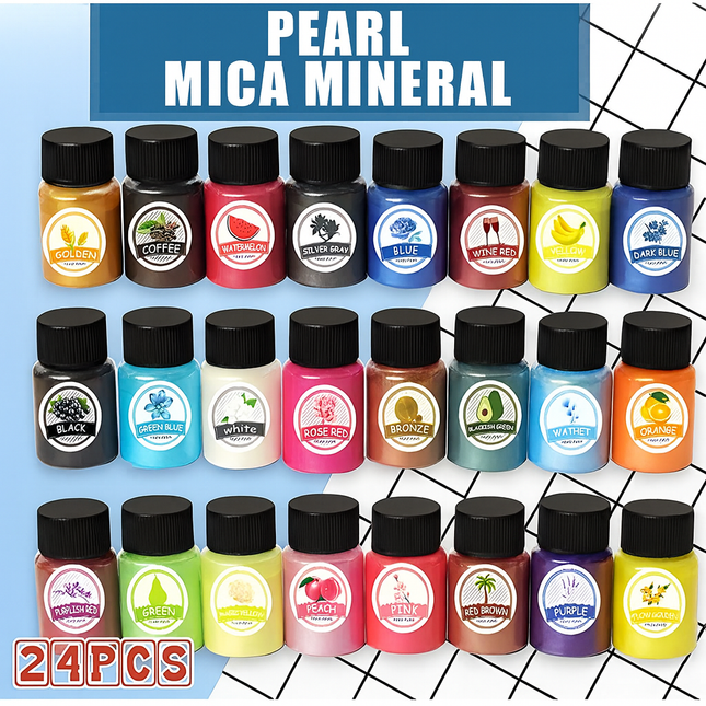 24 Colors Natural Mica Powder Diy Wax Candle Melts Bath Bombs Cosmetic Soap Dye