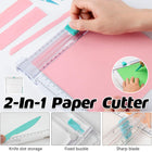 2-in-1 Foldable Paper Cutter Sharp Blade Precise Cutting for A4 Paper Photos