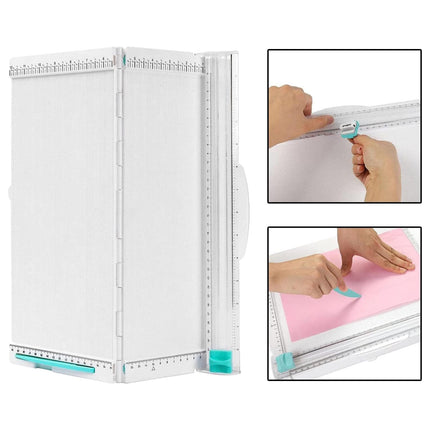 2-in-1 Foldable Paper Cutter Sharp Blade Precise Cutting for A4 Paper Photos
