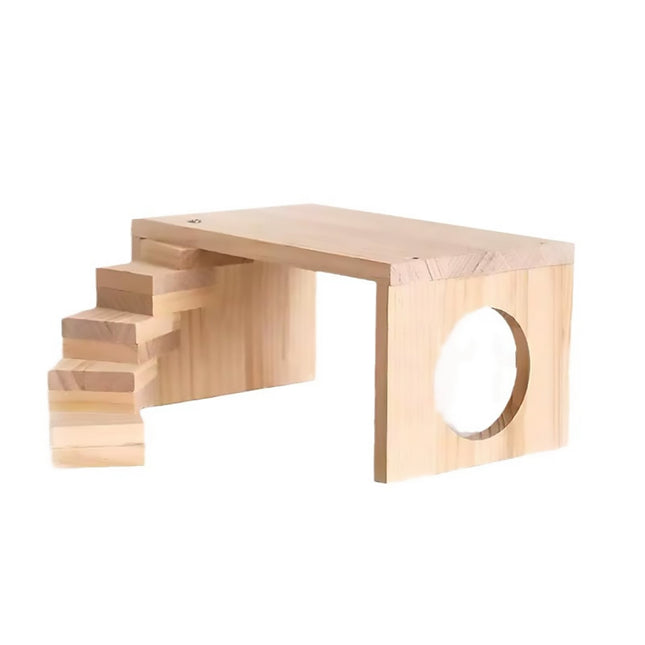 Wooden Rotating Ladder Toy Platform Chicken Hamster Climbing Stand Pet Accessory