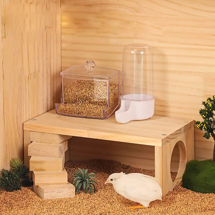 Wooden Rotating Ladder Toy Platform Chicken Hamster Climbing Stand Pet Accessory