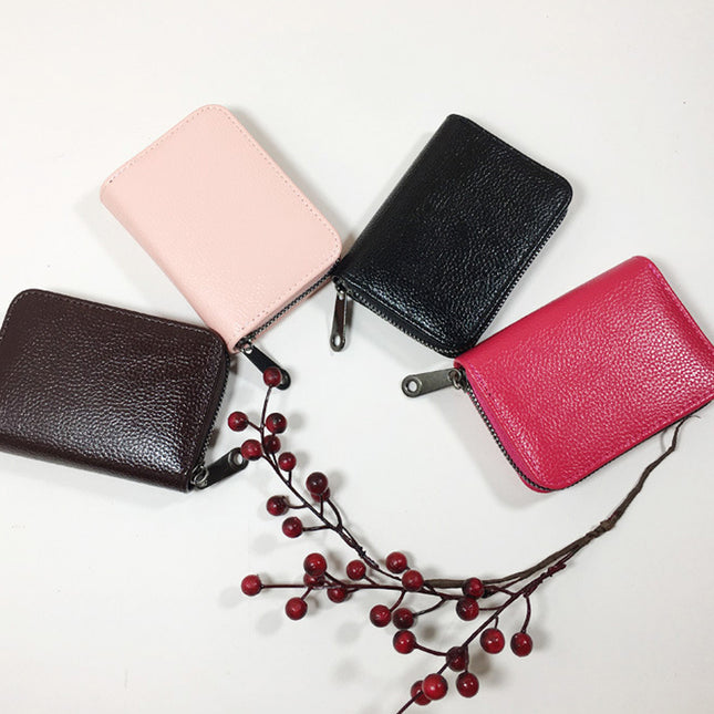 Compact Zipper Organ Card Cover Holder Wallet ID Bag Short Coin Purse Pockets