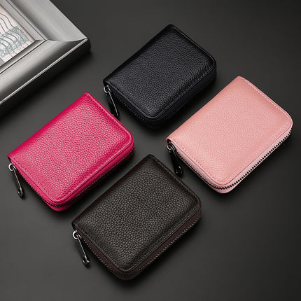 Compact Zipper Organ Card Cover Holder Wallet ID Bag Short Coin Purse Pockets