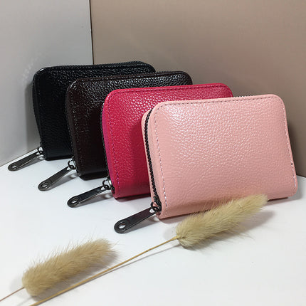 Compact Zipper Organ Card Cover Holder Wallet ID Bag Short Coin Purse Pockets