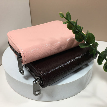 Compact Zipper Organ Card Cover Holder Wallet ID Bag Short Coin Purse Pockets