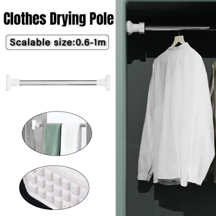 Adjustable Shower Curtain Tension Rod Extendable Closet Pole Rack for Bathroom