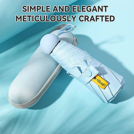Portable Foldable Umbrella with Zipper Storage Bag Travel Commuter Rain-Proof
