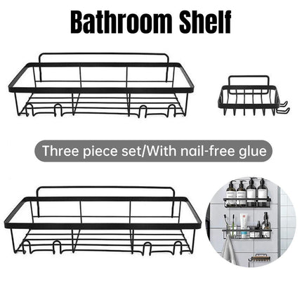 Perforation Free Bathroom Shelf Space Saving Storage Rack Organizer for Home Use