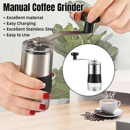Small Manual Coffee Grinder Beans Nuts Adjustable Conical Ceramic Burr Grinder