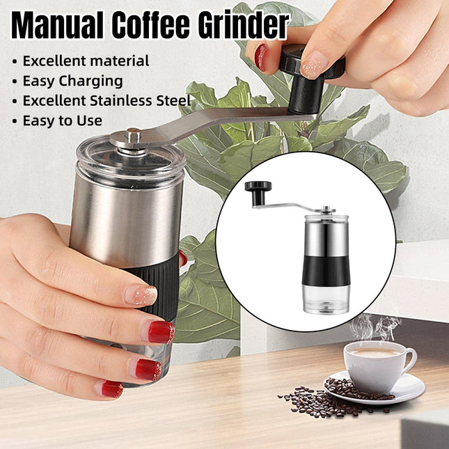 Small Manual Coffee Grinder Beans Nuts Adjustable Conical Ceramic Burr Grinder