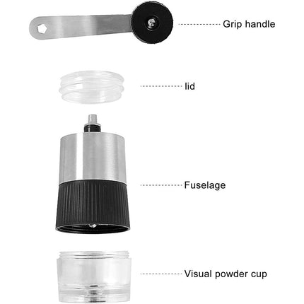 Small Manual Coffee Grinder Beans Nuts Adjustable Conical Ceramic Burr Grinder