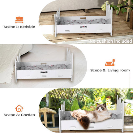 Wooden Cat Bed White Wooden Cat Bed Pet Cat and Dog Bed Comfortable Durable