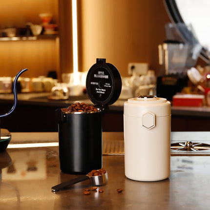 304 Stainless Steel Coffee Bean Sealed Jar 600ml Food Grade Leakproof Durable