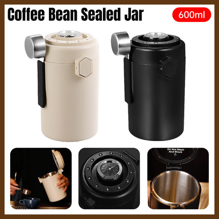304 Stainless Steel Coffee Bean Sealed Jar 600ml Food Grade Leakproof Durable