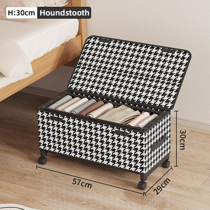 Under Bed Storage Box Household Wheeled Clothes Organizer Toy Container with Lid