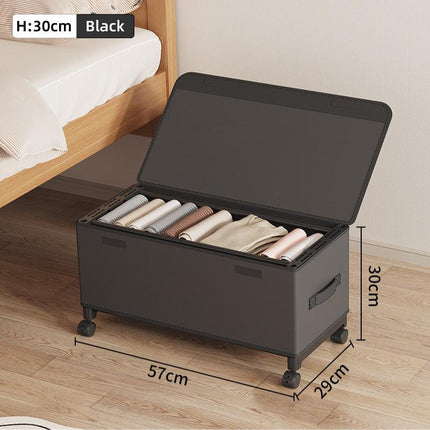 Under Bed Storage Box Household Wheeled Clothes Organizer Toy Container with Lid