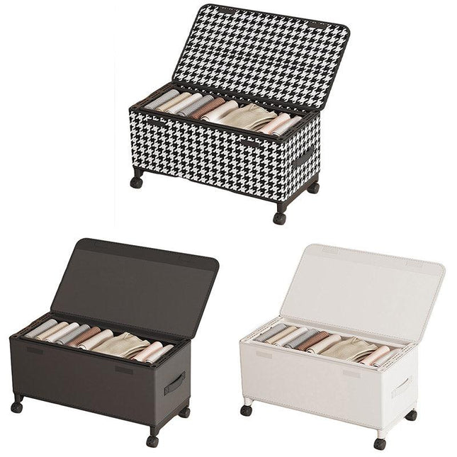 Under Bed Storage Box Household Wheeled Clothes Organizer Toy Container with Lid