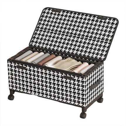 Under Bed Storage Box Household Wheeled Clothes Organizer Toy Container with Lid
