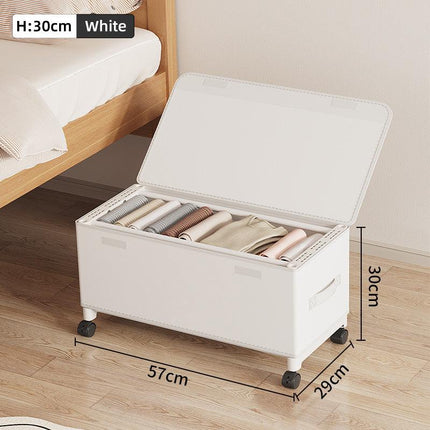 Under Bed Storage Box Household Wheeled Clothes Organizer Toy Container with Lid