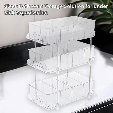 3 Layer Transparent Storage Rack Multi Functional Organizer Shelf Clear for Home