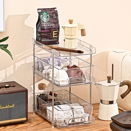 3 Layer Transparent Storage Rack Multi Functional Organizer Shelf Clear for Home