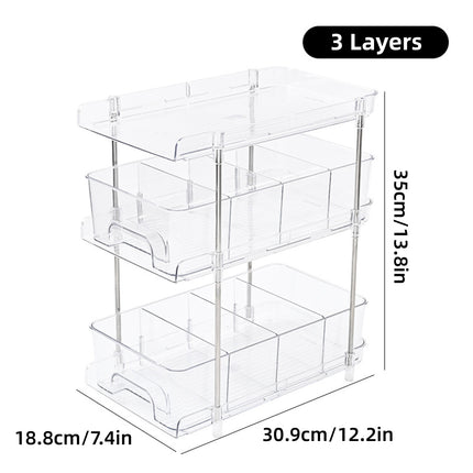 3 Layer Transparent Storage Rack Multi Functional Organizer Shelf Clear for Home