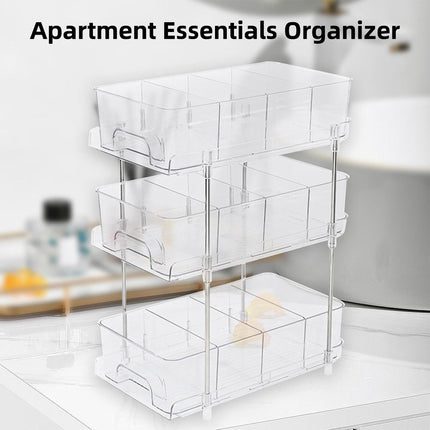 3 Layer Transparent Storage Rack Multi Functional Organizer Shelf Clear for Home