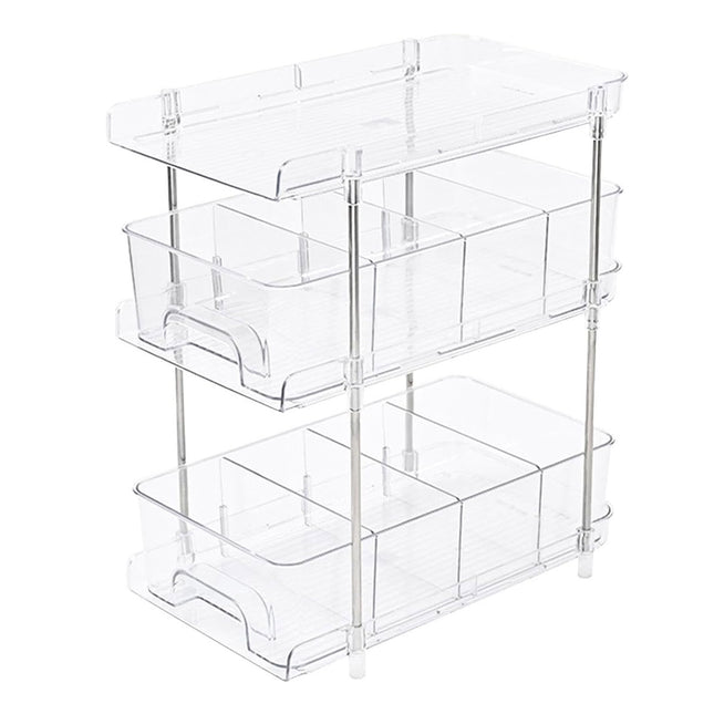 3 Layer Transparent Storage Rack Multi Functional Organizer Shelf Clear for Home