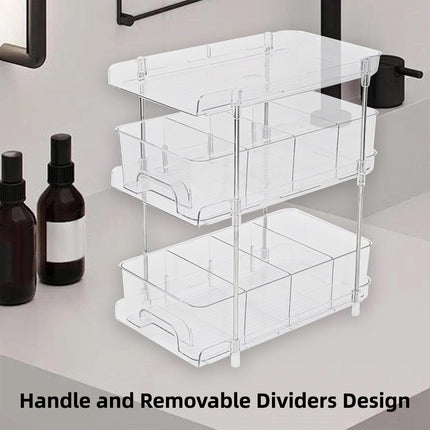 3 Layer Transparent Storage Rack Multi Functional Organizer Shelf Clear for Home