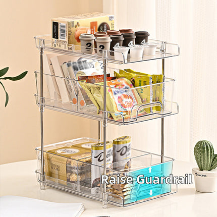 3 Layer Transparent Storage Rack Multi Functional Organizer Shelf Clear for Home