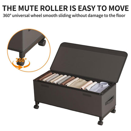 Under Bed Storage Box Household Wheeled Clothes Organizer Toy Container with Lid